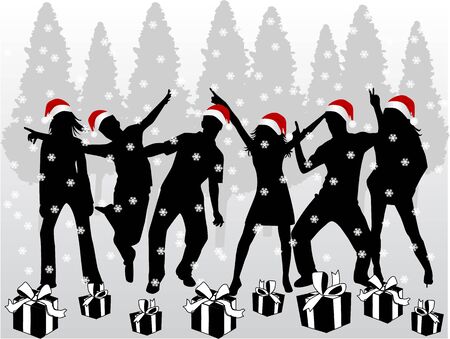 Christmas time - blue background のイラスト素材