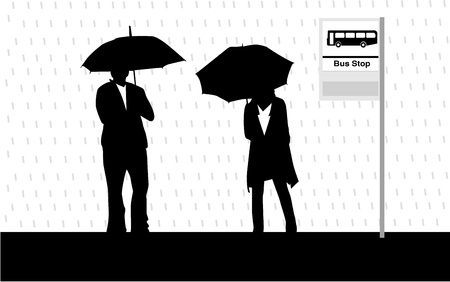 Bus stopのイラスト素材