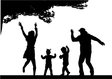 Family silhouetteのイラスト素材