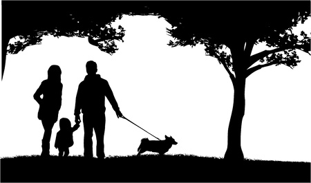 Family silhouetteのイラスト素材
