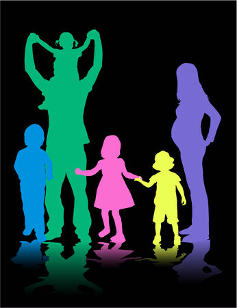 Profiles of large family のイラスト素材