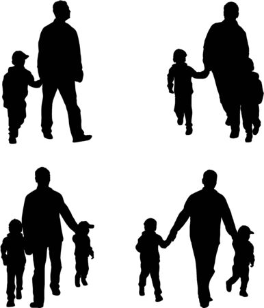 Family Silhouettes - Illustrationのイラスト素材