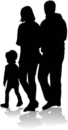 Family silhouettesのイラスト素材
