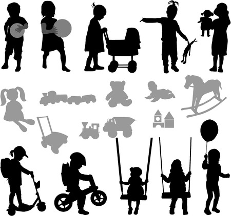 Happy Children Playingのイラスト素材