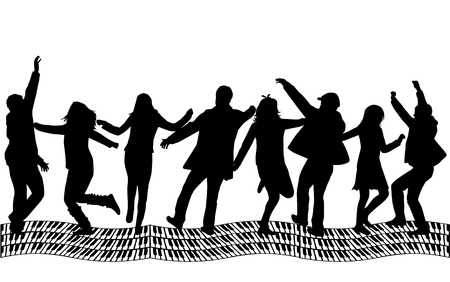 Silhouette - Group of people のイラスト素材