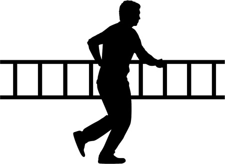 Man with ladderのイラスト素材
