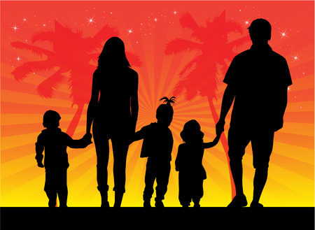 Family silhouettesのイラスト素材