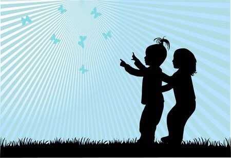 Black silhouettes of conceptual.のイラスト素材