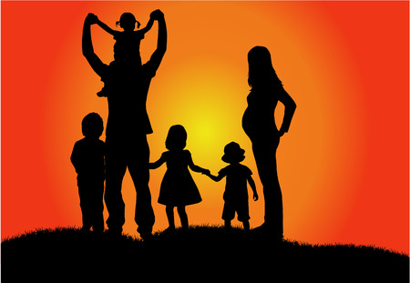 Family silhouettesのイラスト素材