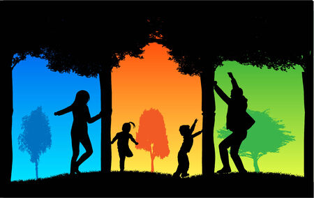 Family silhouettesのイラスト素材