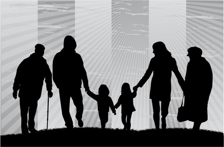 Family silhouettesのイラスト素材