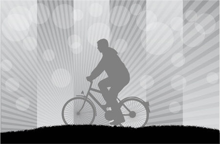 cyclist silhouette のイラスト素材