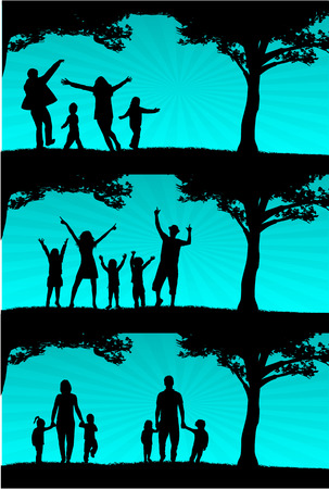 Family silhouettesのイラスト素材