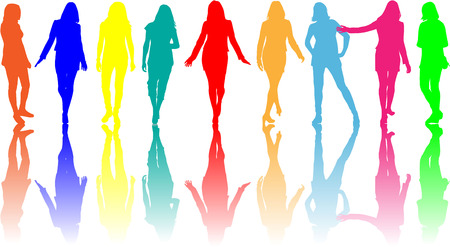 Women silhouettesのイラスト素材