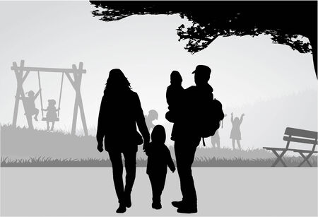 Family silhouettesのイラスト素材