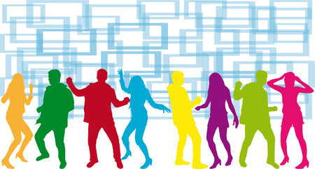 Dancing silhouettes のイラスト素材