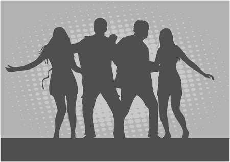 Dancing silhouettesのイラスト素材