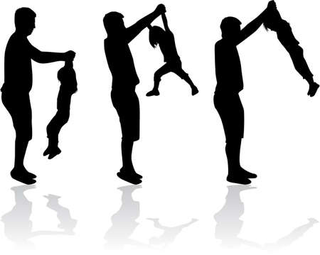 Family silhouettesのイラスト素材