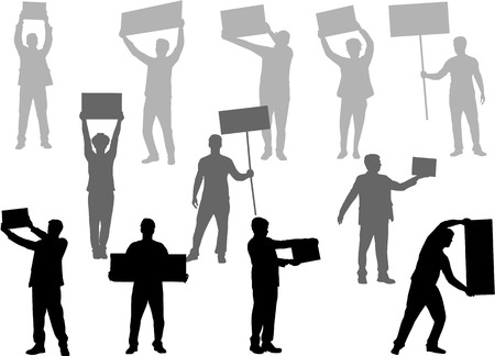 manifestation - a group of people protesting のイラスト素材