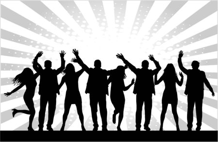 Dancing silhouettesのイラスト素材