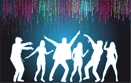 Dancing silhouettesのイラスト素材