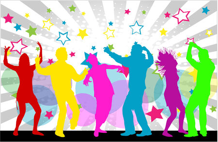 Dancing silhouettesのイラスト素材