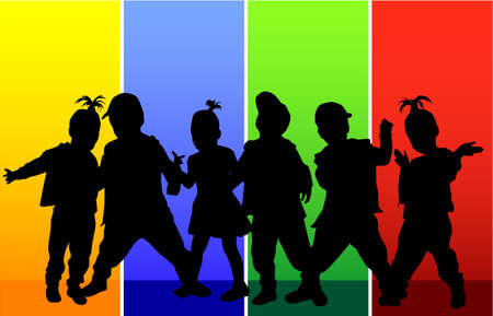 Children silhouettesのイラスト素材