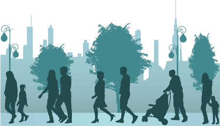 Crowd of people walkingのイラスト素材