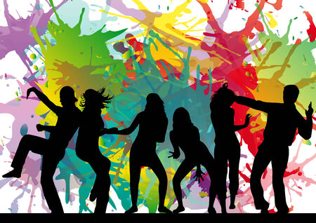 Dancing silhouettesのイラスト素材