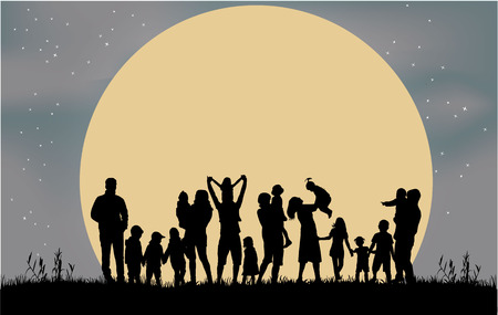 Family silhouettesのイラスト素材