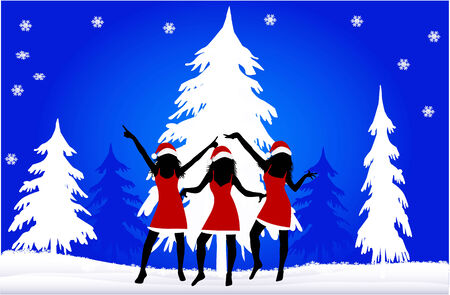 Christmas Girlsのイラスト素材