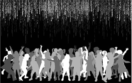 children silhouetteのイラスト素材