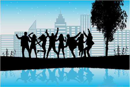 Dancing silhouettesのイラスト素材