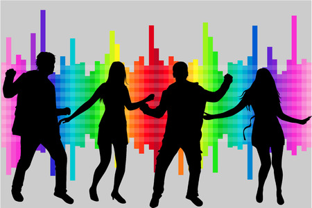 Dancing silhouettesのイラスト素材