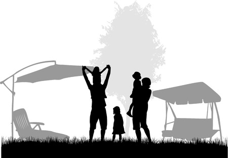 Family silhouettesのイラスト素材