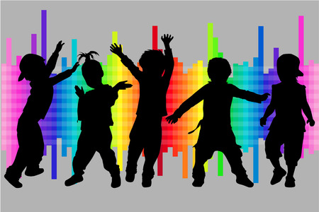 children silhouetteのイラスト素材