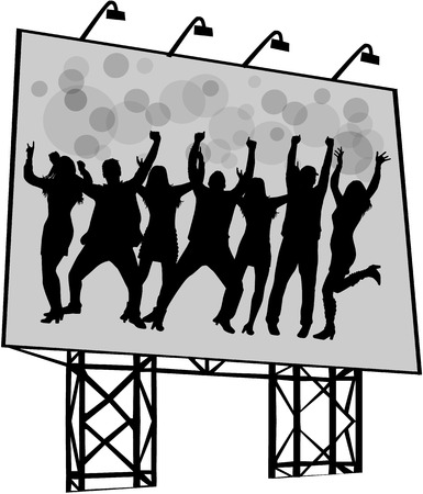 billboard - poster of dancing peopleのイラスト素材