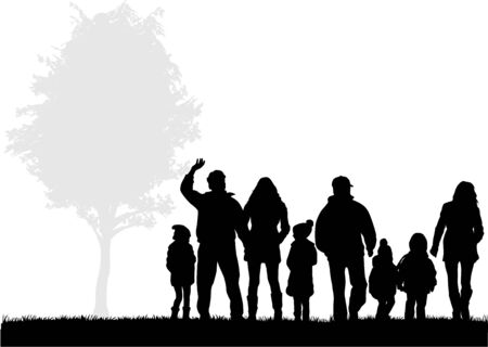 Family silhouettesのイラスト素材