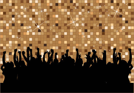 Dancing people silhouettesのイラスト素材