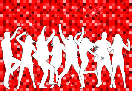 Dancing people silhouettesのイラスト素材
