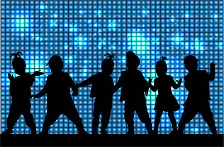 children silhouetteのイラスト素材