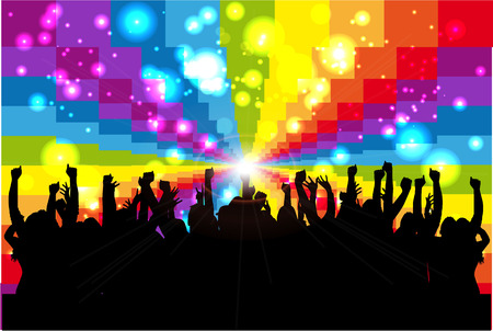 Dancing people silhouettesのイラスト素材