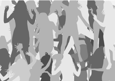 Dancing people silhouettesのイラスト素材