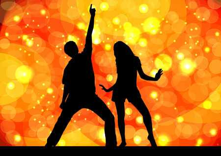 Dancing people silhouettesのイラスト素材