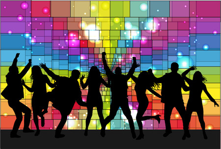 Dancing people silhouettesのイラスト素材