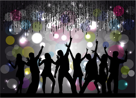 Dancing people silhouettesのイラスト素材