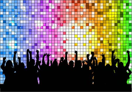 Dancing people silhouettesのイラスト素材