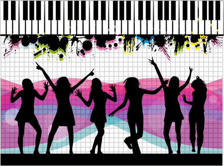 Dancing silhouettesのイラスト素材