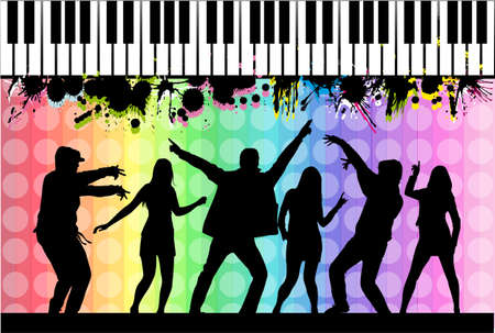 Dancing silhouettesのイラスト素材