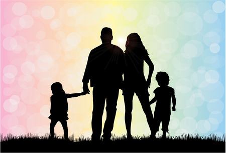Family silhouettesのイラスト素材